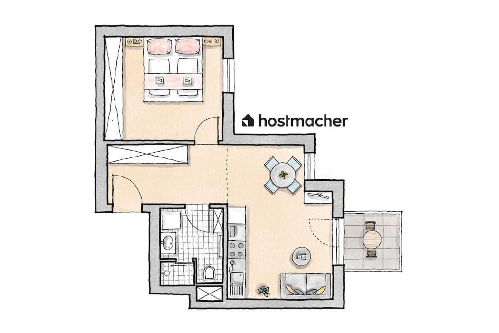 Elegant 1Br Flat With Balcony By Hm Apartment Wina Bagian luar foto